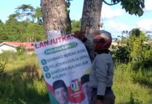 Tak Sesuai Aturan, APK Jokowi-Ma’ruf di Kendari Ditertibkan Bawaslu