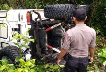 Jalan Licin, Satu Unit Mobil di Buteng Terbalik