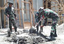 Pembangunan Masjid di Busel, TNI Libatkan 40 Prajurit