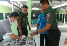 Gandeng BNN, Anggota Kodim Kendari Jalani Tes Urine