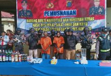 Polda Sultra Musnahkan Sabu-sabu dan Miras Hasil Operasi Sikat Anoa 2019