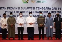 Gubernur Hadiri Acara Pemprov Sultra Bersama PT. Antam Berbagi