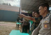 Forkopimda dan Wartawan Meriahkan HUT Bhayangkara ke-76 Melalui Lomba Menembak di Polres Baubau