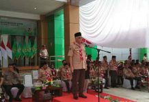 Asrun Lio Resmi Buka Kegiatan Pramuka Madrasah Tingkat Se-Sultra
