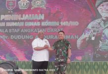 Gubernur Sultra dan Kepala Staf Angkatan Darat Tinjau Pembangunan Rumah Dinas Korem 143/HO